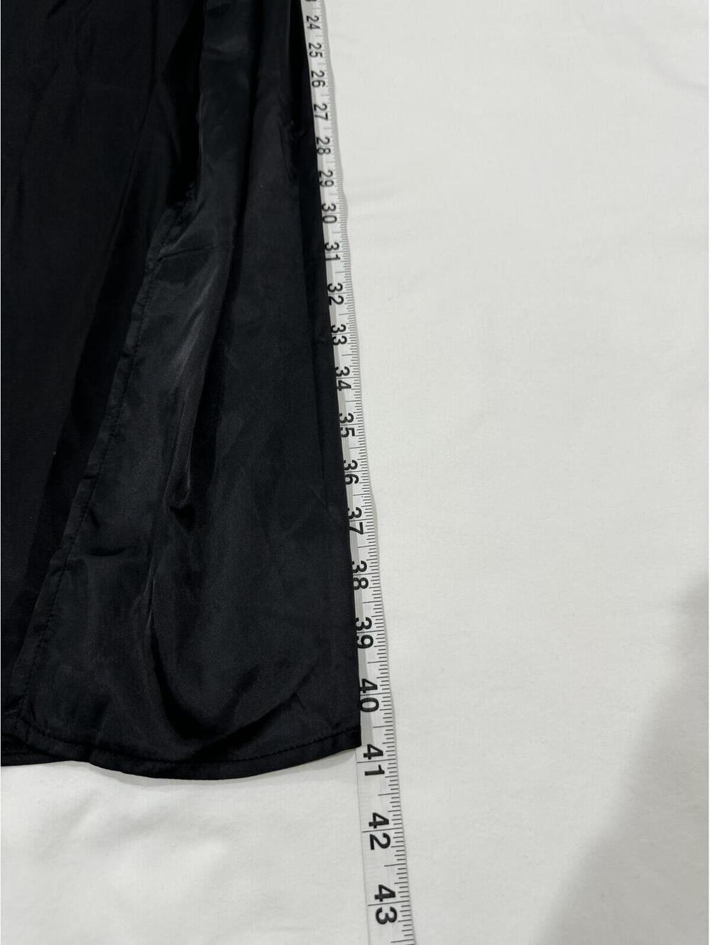 NWT Anthropologie Black Satin Tie Front Midi Slip Dress Duster Small - Picture 7 of 8